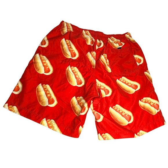 Neff Men's Hotdog Print Drawstring Swim Trunks‎ Red Yellow Size Medium - Picture 2 of 9